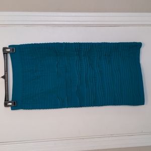Vintage turquoise aqua textured pencil tube skirt